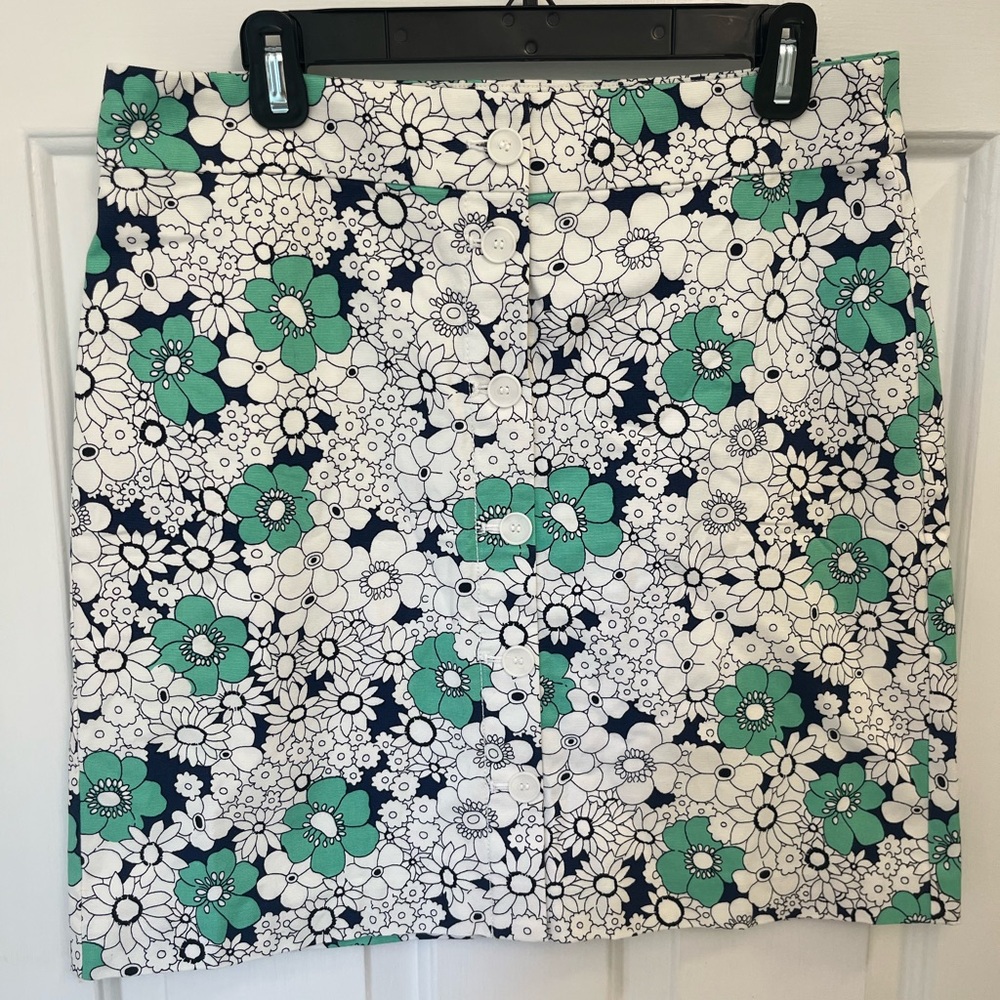 Talbots Green and Navy Pencil Skirt Mini Casual